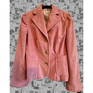 Banana Republic Pink Corduroy Blazer Button Front Stretch Jacket Size 4